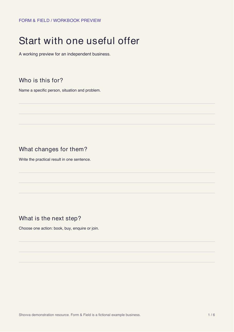 Page 1 of 6: Audience and offer
