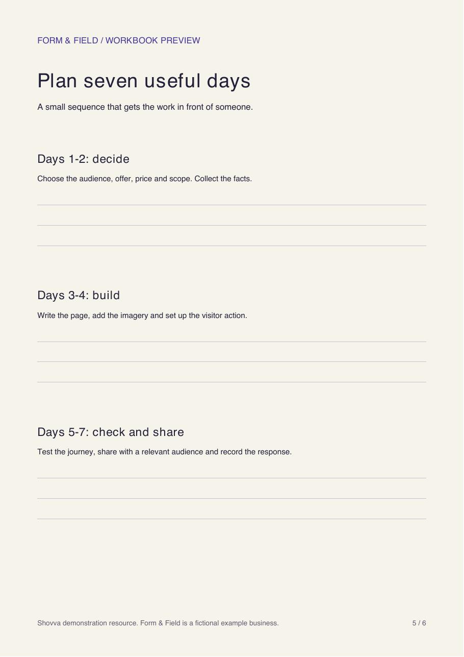 Page 5 of 6: Plan seven days