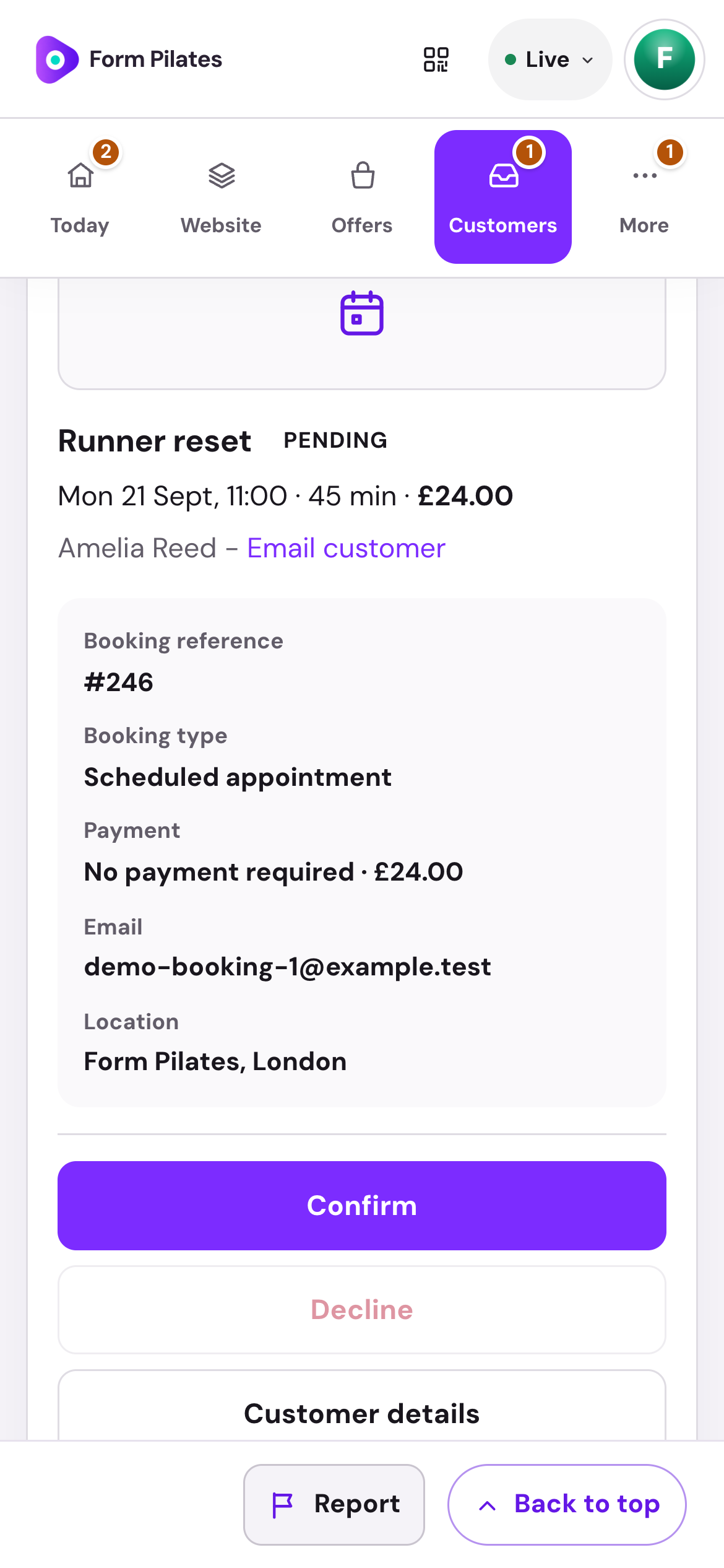 Manage what happens after the booking. — actual Shovva demonstration